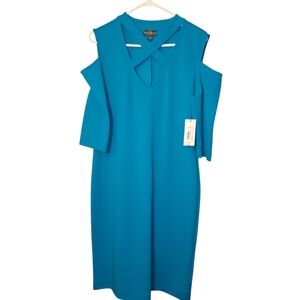 Bold Elements Women's Turquoise Dress Cold Shoulder XL